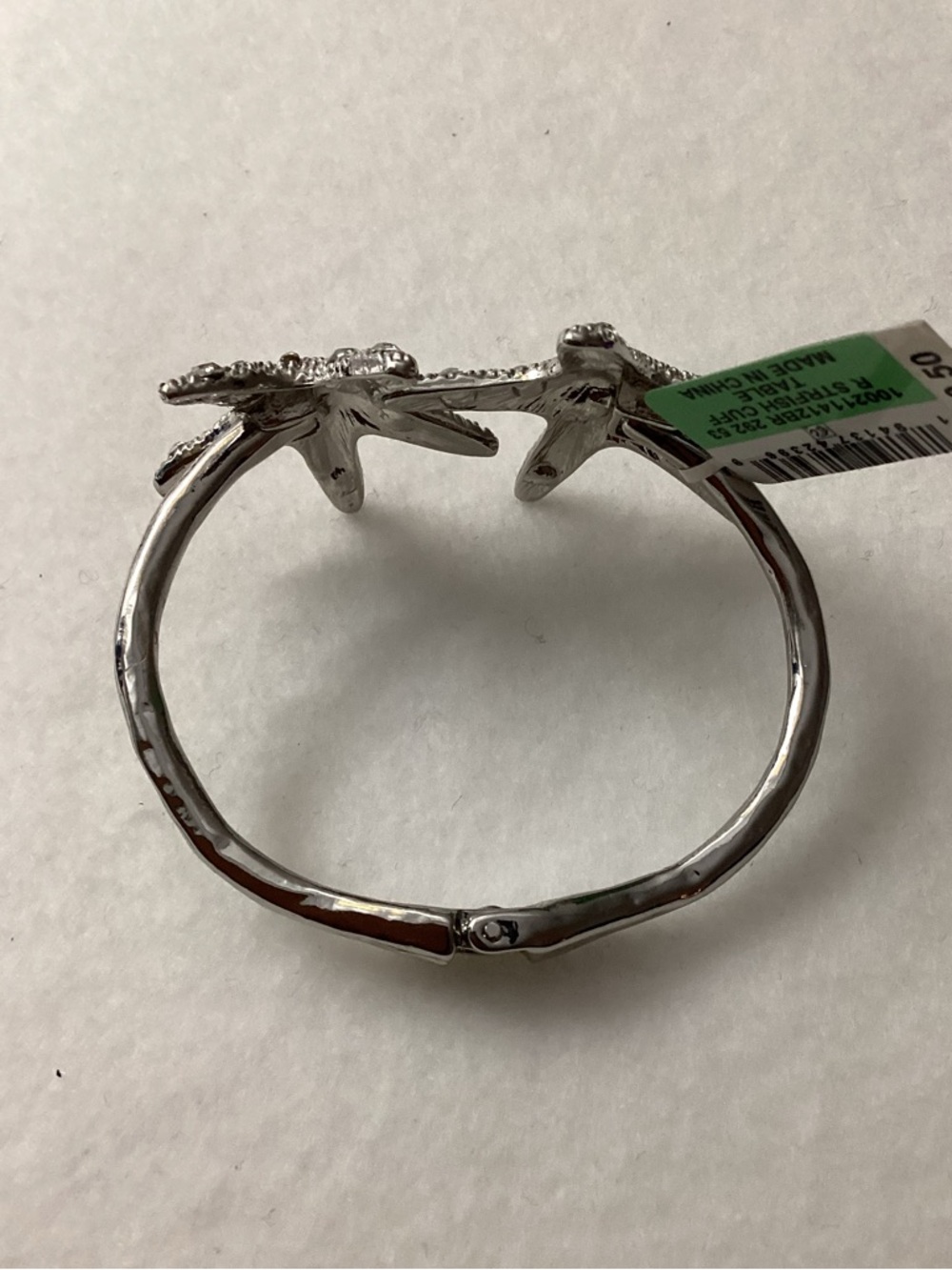 International Concepts Silver-Tone Crystal Starfish Cuff Bracelet - Picture 6 of 8